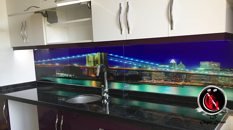 Tezgah Arası Cam Panel Boğaz Manzarası köprü